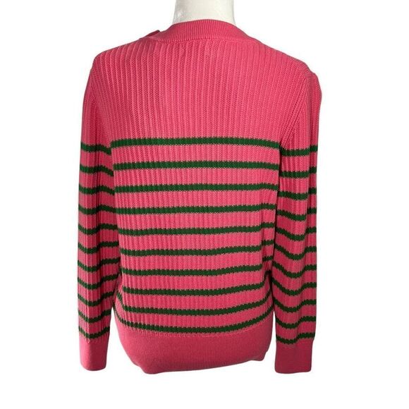 Gant NWT Medium Pink Green Striped Rib Knit Long Sleeve Pullover Sweater Women’s - Picture 12 of 14